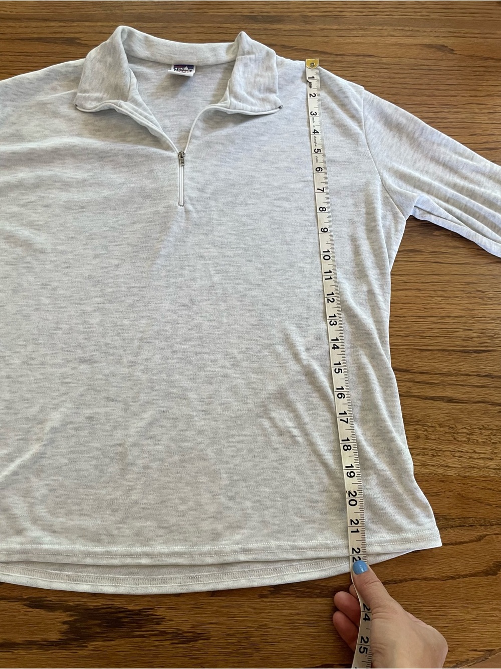 Vintage Patagonia Light Gray Long-Sleeve Half-Zip Pullover Baselayer Sz Large - Picture 5 of 8
